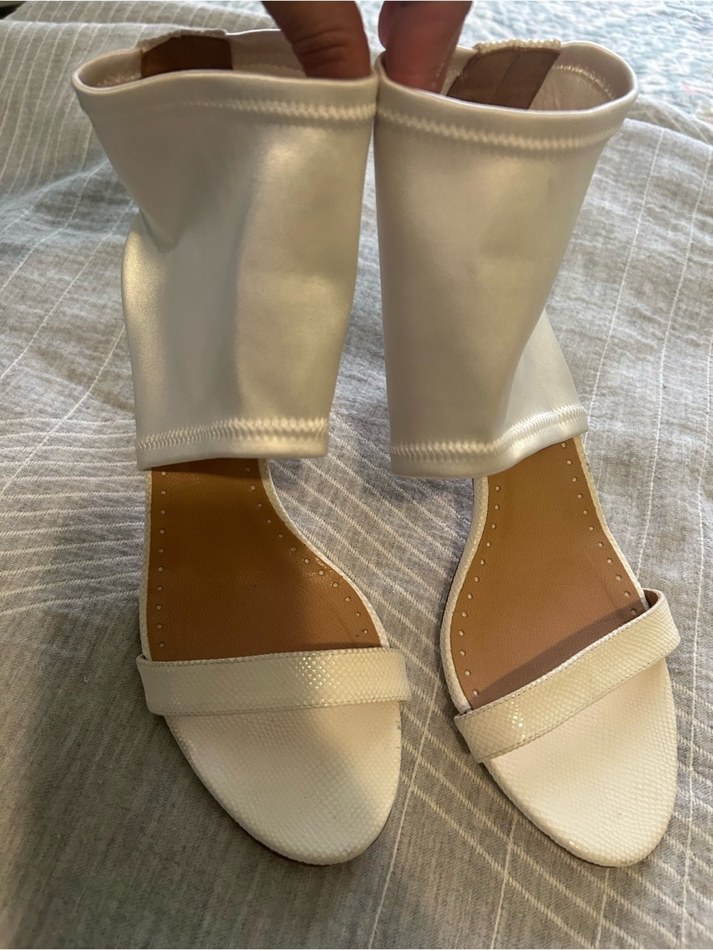 Alexa Wagner leathr / satin ankle strap sandals